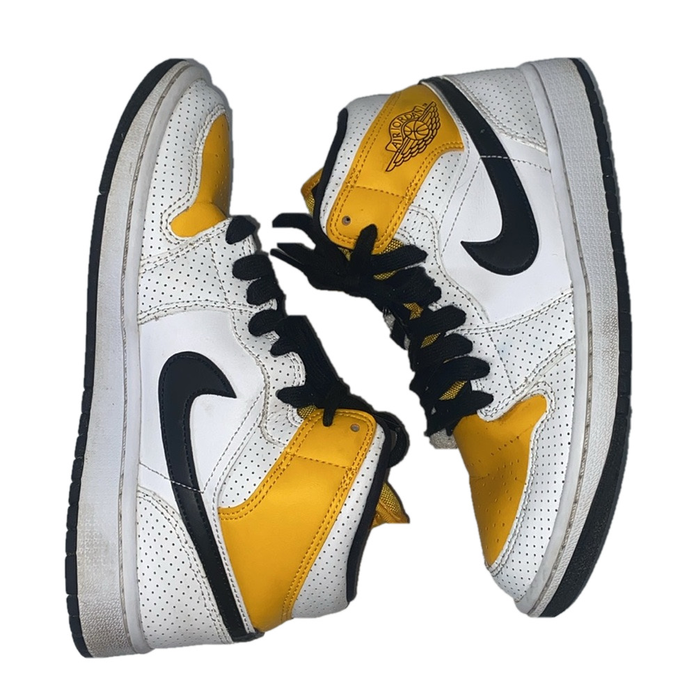 AIR JORDAN 1 Women’s US Size 8.5 Black Yellow White Sneakers